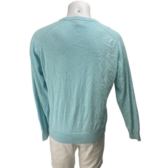 Penguin Men's Blue Long Sleeve Crewneck Logo Embroidered Sweater Top Size XL - Picture 3 of 4